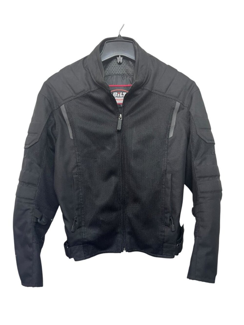 Bilt SZ S Black Mesh Armored Motorcycle Jacket Adjustable Fit Reflective Accents